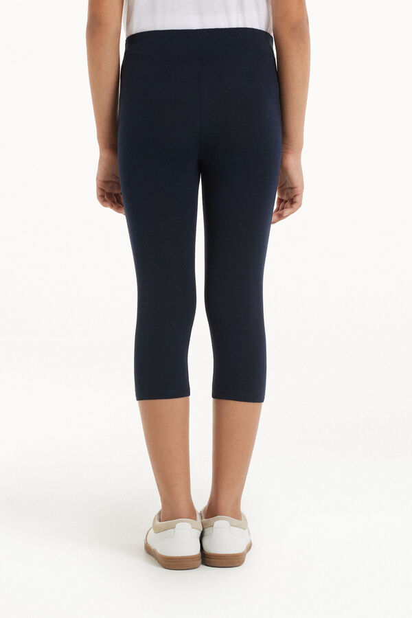 Легінси-Капрі з Однотонної Бавовни для Дівчаток  