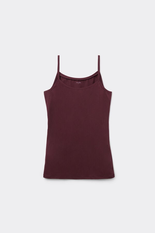 Organic Stretch Cotton Camisole with Round Neck  