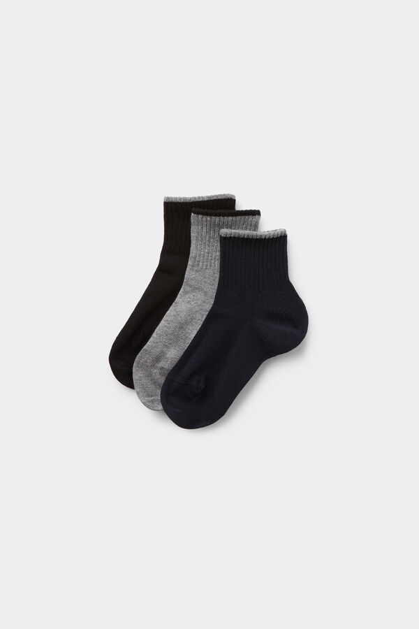 3&nbsp;Paar gemusterte Baumwoll-Kurzsocken ohne Bund f&uuml;r Jungen  