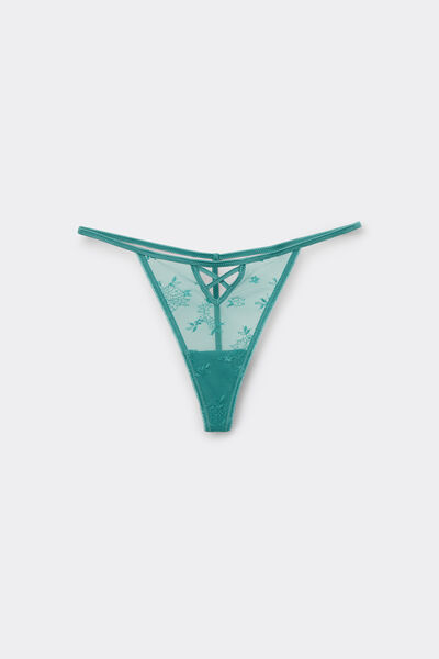 Interwoven Lace String Thong