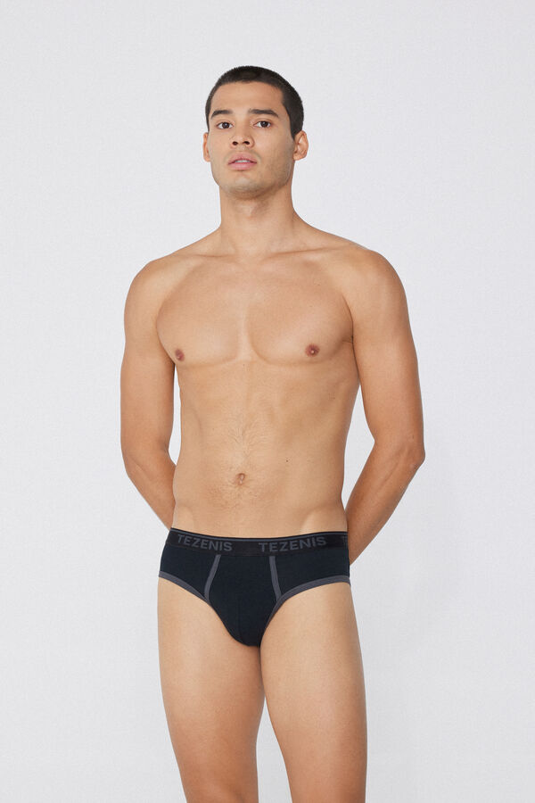 Organic Cotton Logo Briefs with Contrasting Edging  