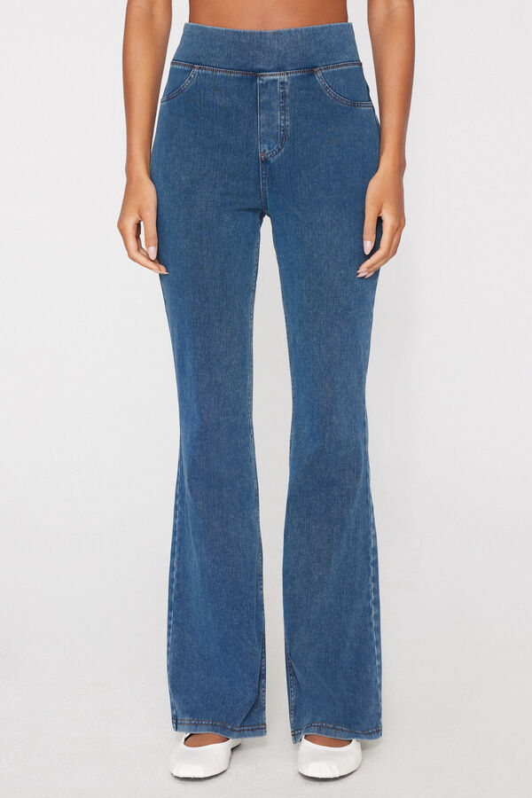 Extra-Stretch Denim Flare Trousers  