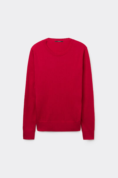 Long Sleeve Round-Neckline Heavy Sweater with Wool