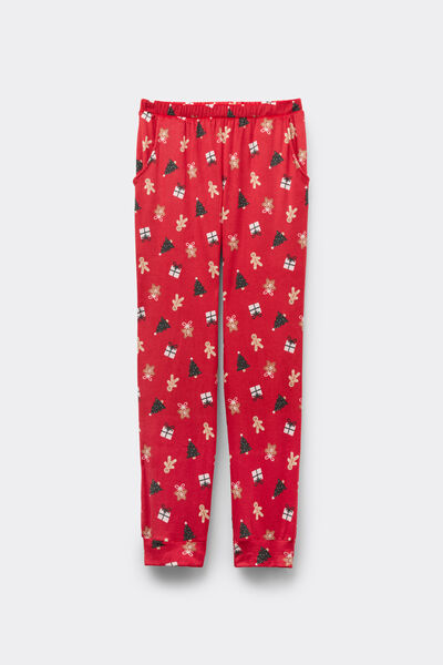 Printed Microfleece Jogger Pants