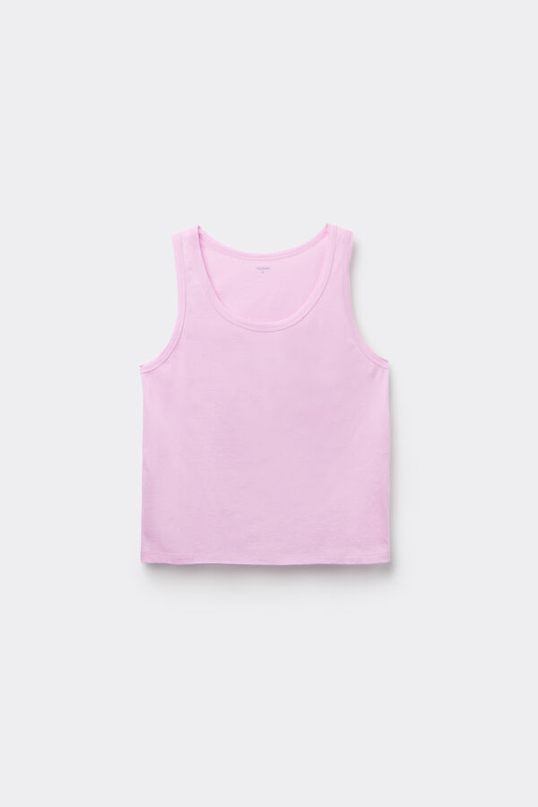 Plain Colour Cotton Camisole with Wide Shoulder Straps  
