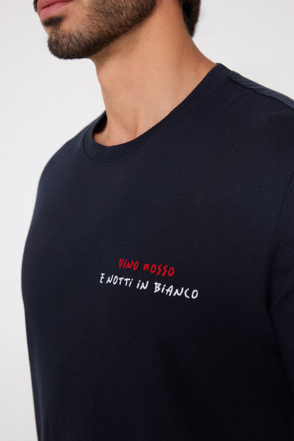 T-shirt 100% Cotone Girocollo con Ricamo  