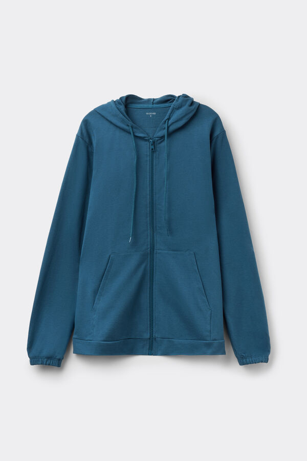 Leichte Sweatjacke mit Kapuze und Tunnelzug  