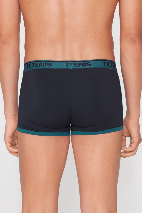Boxer Coton Biologique Bords Contrastants Logo  
