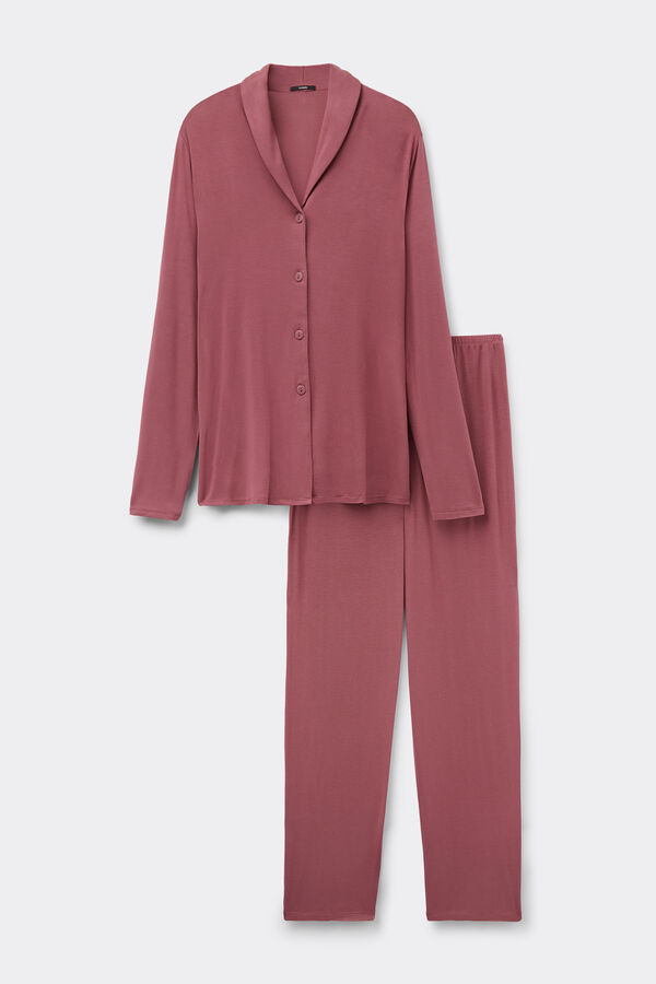Long Open Viscose Pyjamas  