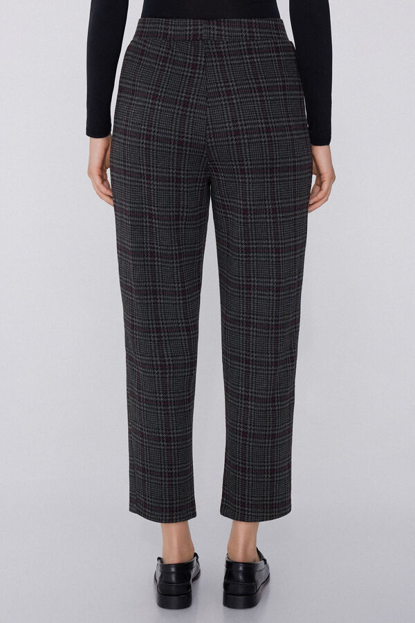 Długie Spodnie Cygaretki z&nbsp;Tkaniny Punto Milano z Nadrukiem  