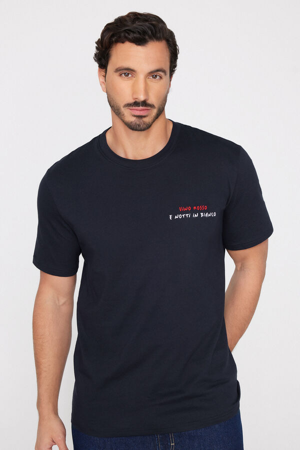 T-shirt 100% Cotone Girocollo con Ricamo  