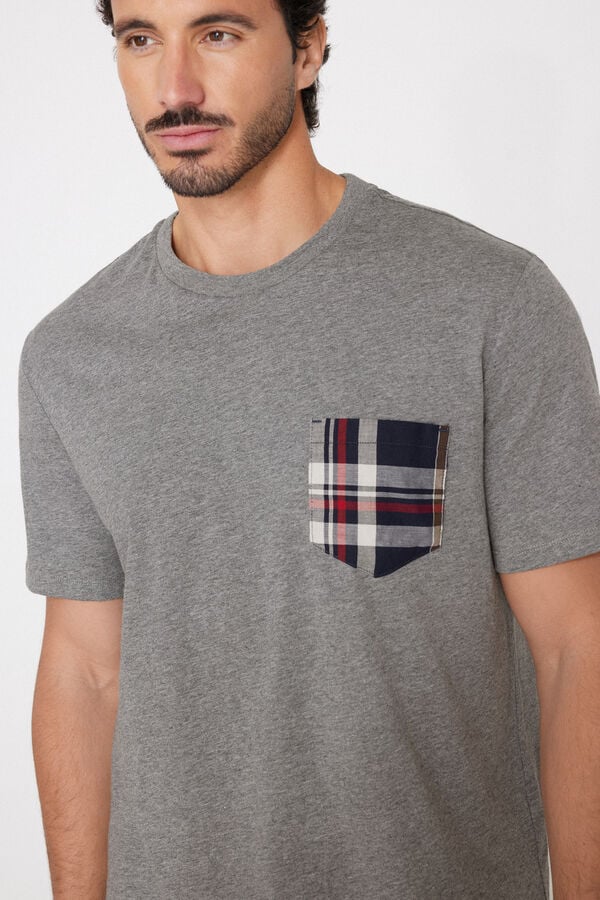 Kr&aacute;tk&eacute; Bavlněn&eacute; Pyžamo s Pl&aacute;těnou Kapsičkou  