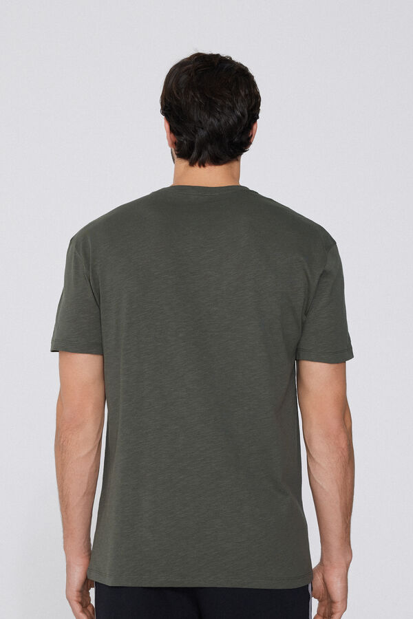 Camiseta de Algod&oacute;n Jaspeado con Bolsillo  