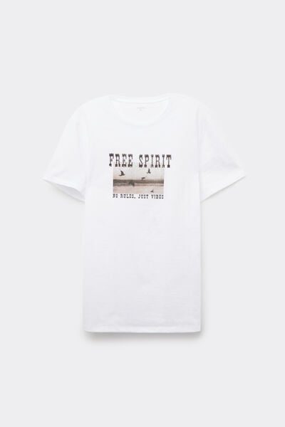 100% Cotton T-Shirt with Print