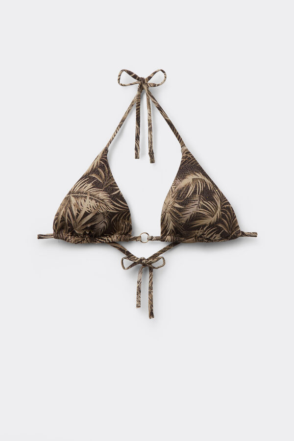 Golden Tropics Triangle Bikini Top with Removable Padding  