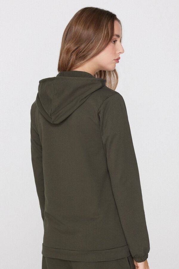 V&eacute;kony Kapucnis Pul&oacute;ver Cipz&aacute;rral &eacute;s &Ouml;sszeh&uacute;z&oacute; Zsin&oacute;rral  