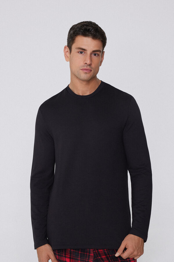 Long-Sleeved Plush Viscose Top  