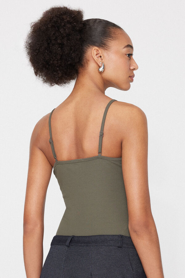 Cotton Cutie Ribbed Body with Narrow Shoulder Straps  