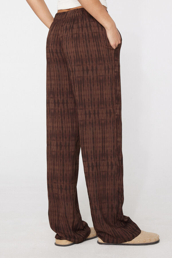 Viscose Canvas Straight-Cut Trousers  