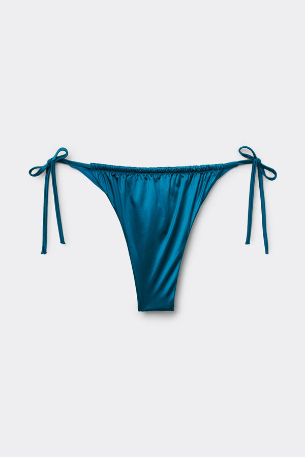 Bikini Brasiliano Fianchetti Sottili Shiny Glam Blu  