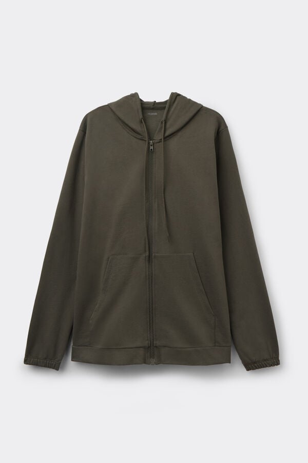 V&eacute;kony Kapucnis Pul&oacute;ver Cipz&aacute;rral &eacute;s &Ouml;sszeh&uacute;z&oacute; Zsin&oacute;rral  