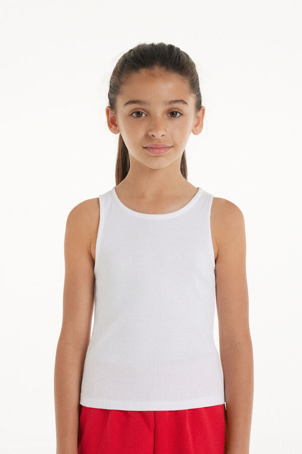 Girls&rsquo; Ribbed Camisole with Wide Shoulder Straps  