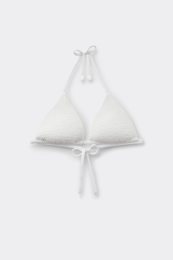 Piqu&eacute; Wave Lightly Padded Triangle Bikini Top  