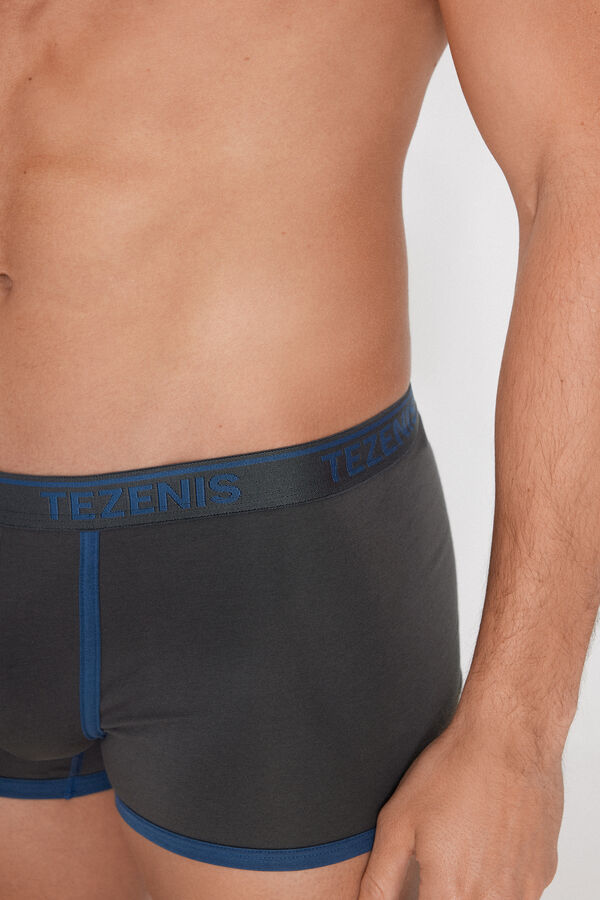 Boxers de algod&atilde;o com orlas contrastantes  