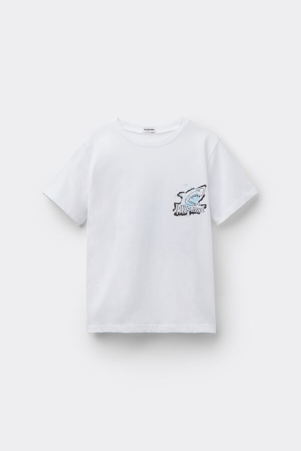 T-Shirt Bimbo Girocollo Cotone con Stampa  