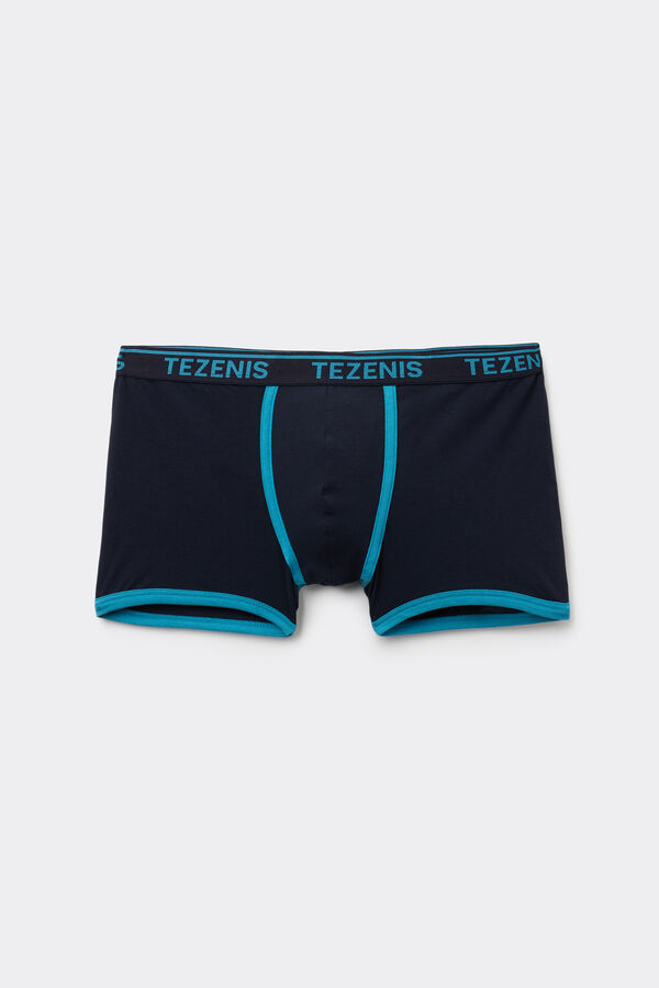 Boxers de algod&atilde;o com orlas contrastantes  