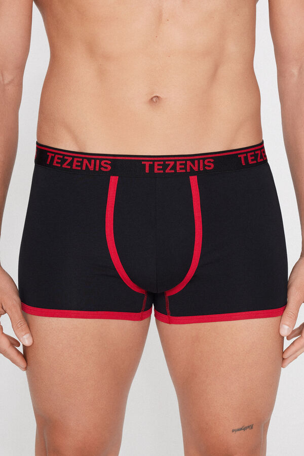 Boxers de algod&atilde;o com orlas contrastantes  