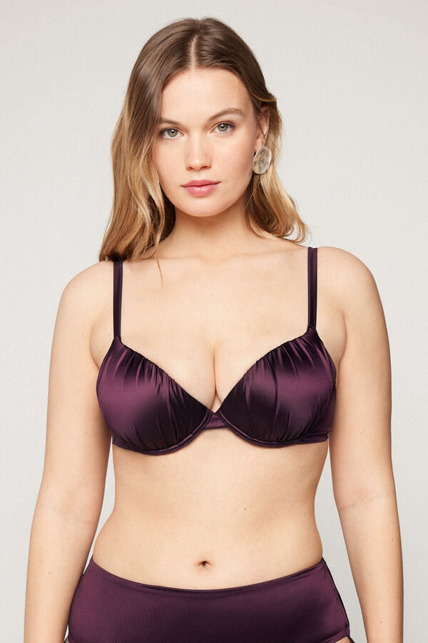 Bikini Push-Up Leggermente Imbottito Shiny Glam Bordeaux  