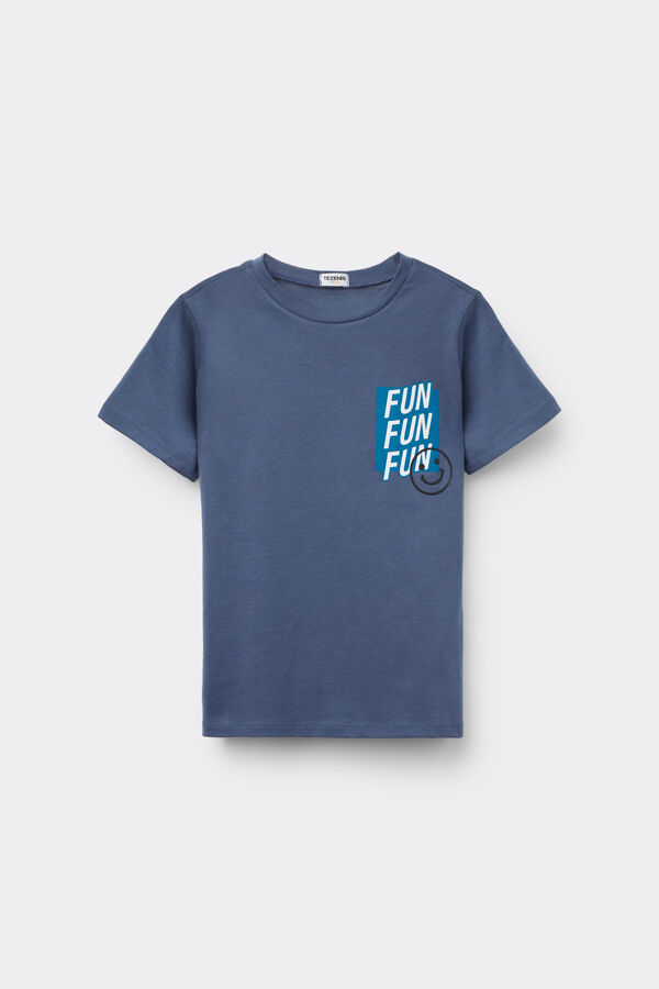 T-Shirt Bimbo Girocollo Cotone con Stampa  