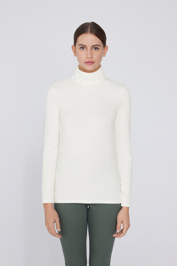 Shirt mit Rollkragen aus Baumwolle und Thermo-Modal  