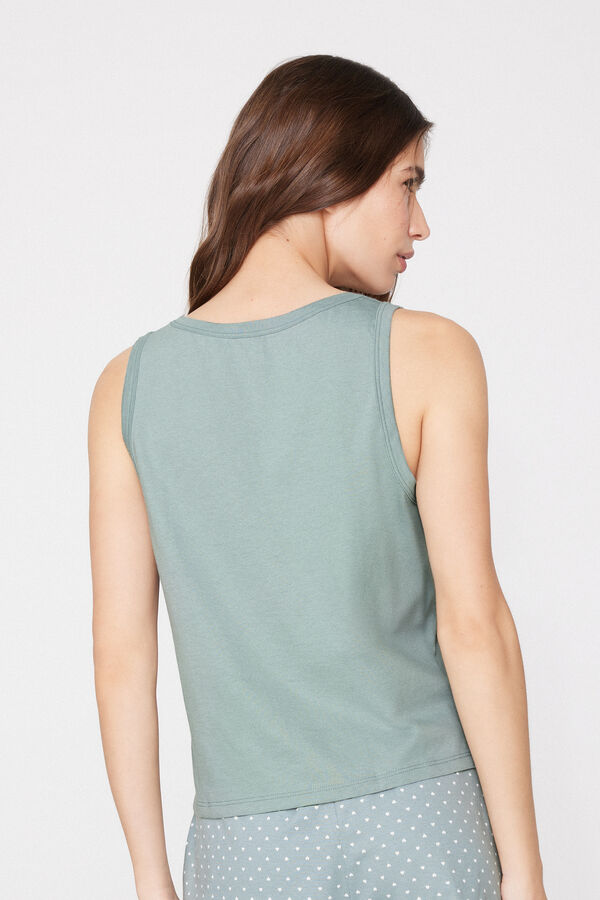 Plain Colour Cotton Camisole with Wide Shoulder Straps  