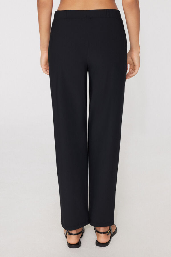 Lange Zigarettenhose aus Easy-Fit-Mikrofaser  