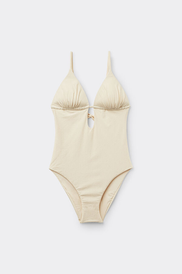 White Paradise Bay One-Piece Triangle Swimsuit  