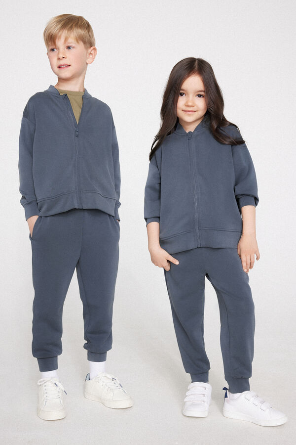 Felpa con Zip Soft Touch Bimbi Unisex  