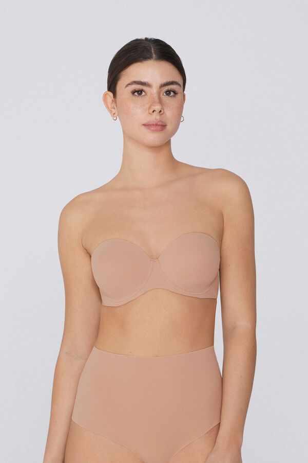 Full Coverage Recycled Microfibre Slightly Padded Bandeau Bra  