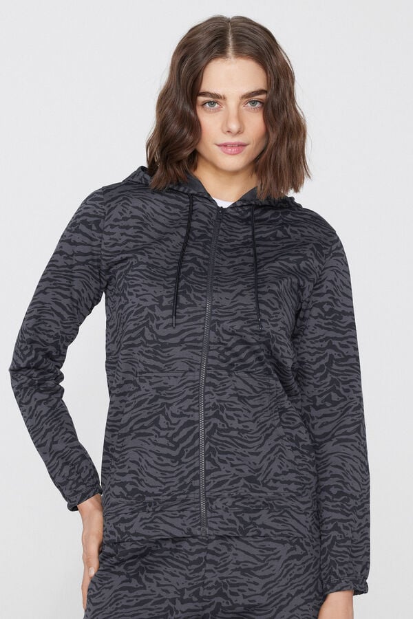 Kapucnis Szabadidő Felső Cipzrral &eacute;s &Ouml;sszeh&uacute;z&oacute; Zsin&oacute;rral  