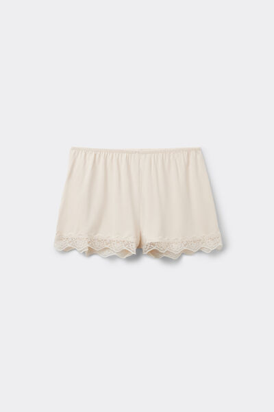 Shorts aus Viskose und Spitze Recycelt