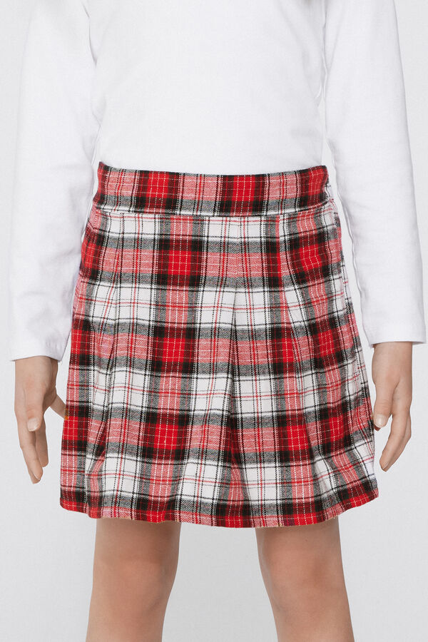 Gonna a Pieghe in Flanella Scozzese  