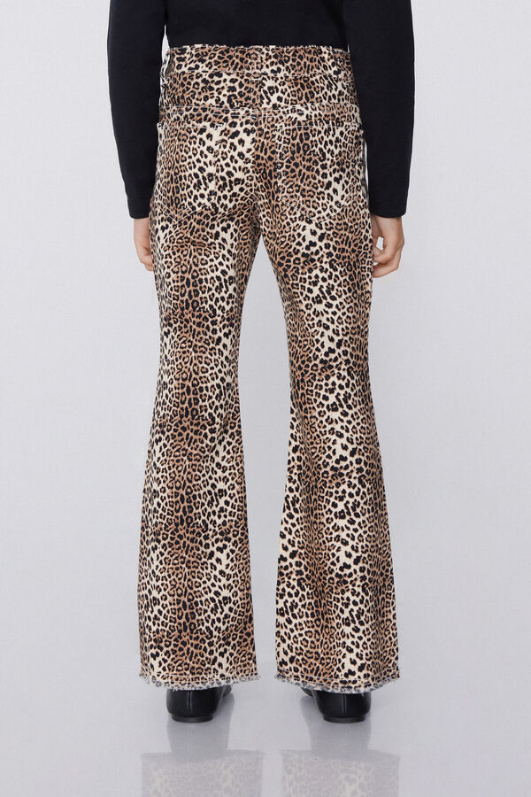 Flared Jeans with Zip and Button  