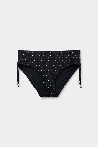 Bikini Slip Alto Arriccio Perle Pois