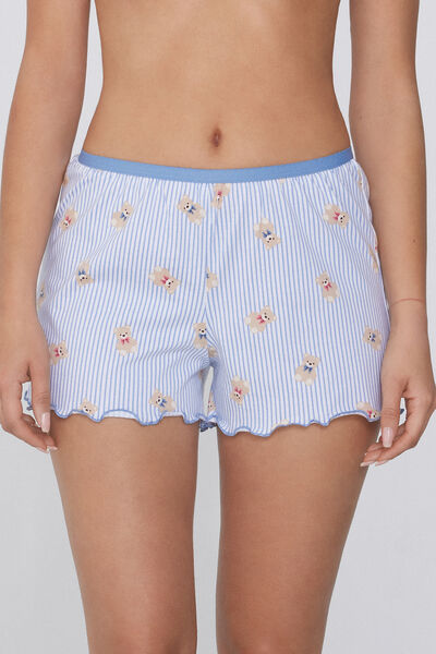 Pantaloncini Corti in Cotone Stampato Punto Bambola