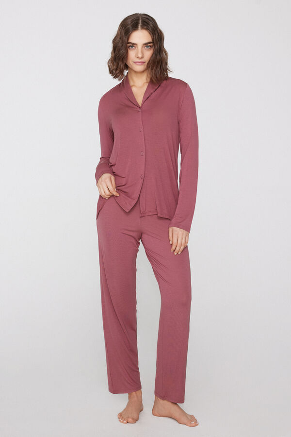 Long Open Viscose Pyjamas  