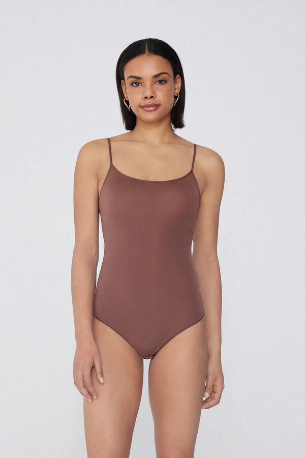 Body Bretelles Fines en Microfibre  