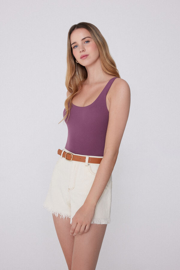 Light Touch Body with Integrated Bra and Wide Shoulder Straps  