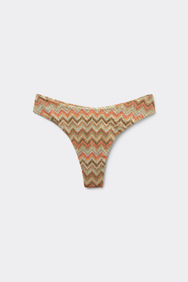 Bas de Bikini Br&eacute;silien &Eacute;chancr&eacute; Arrondi Luxury Chevron  