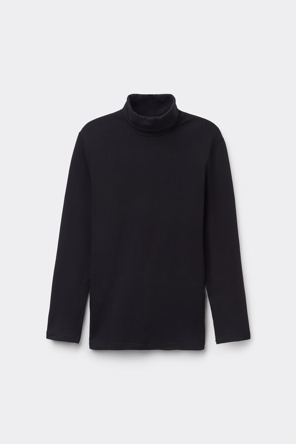 Langarm-Shirt Rollkragen Thermobaumwolle  